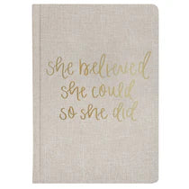 She Believed She Could Fabric Journal