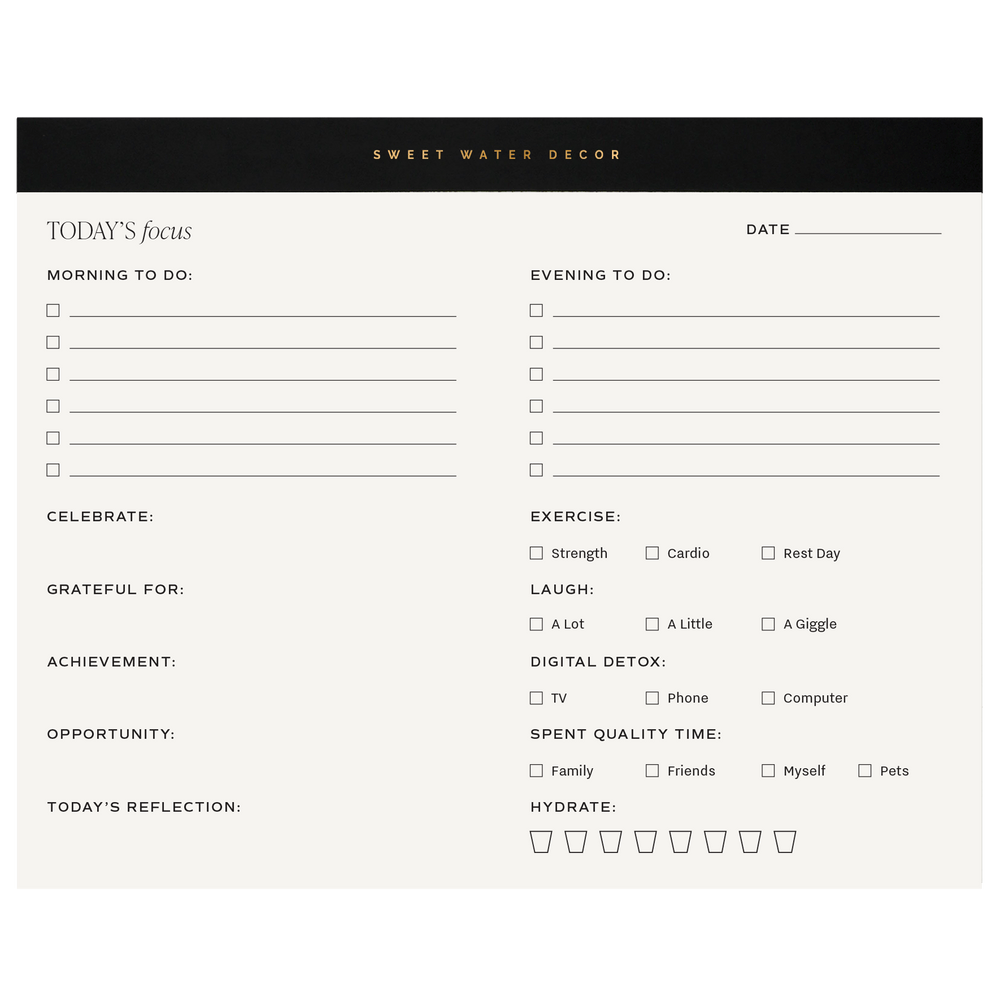 Self Care Daily Notepad – Productivity & Wellness Planner