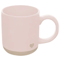 Light Pink Heart Coffee Mug – 14oz Stoneware